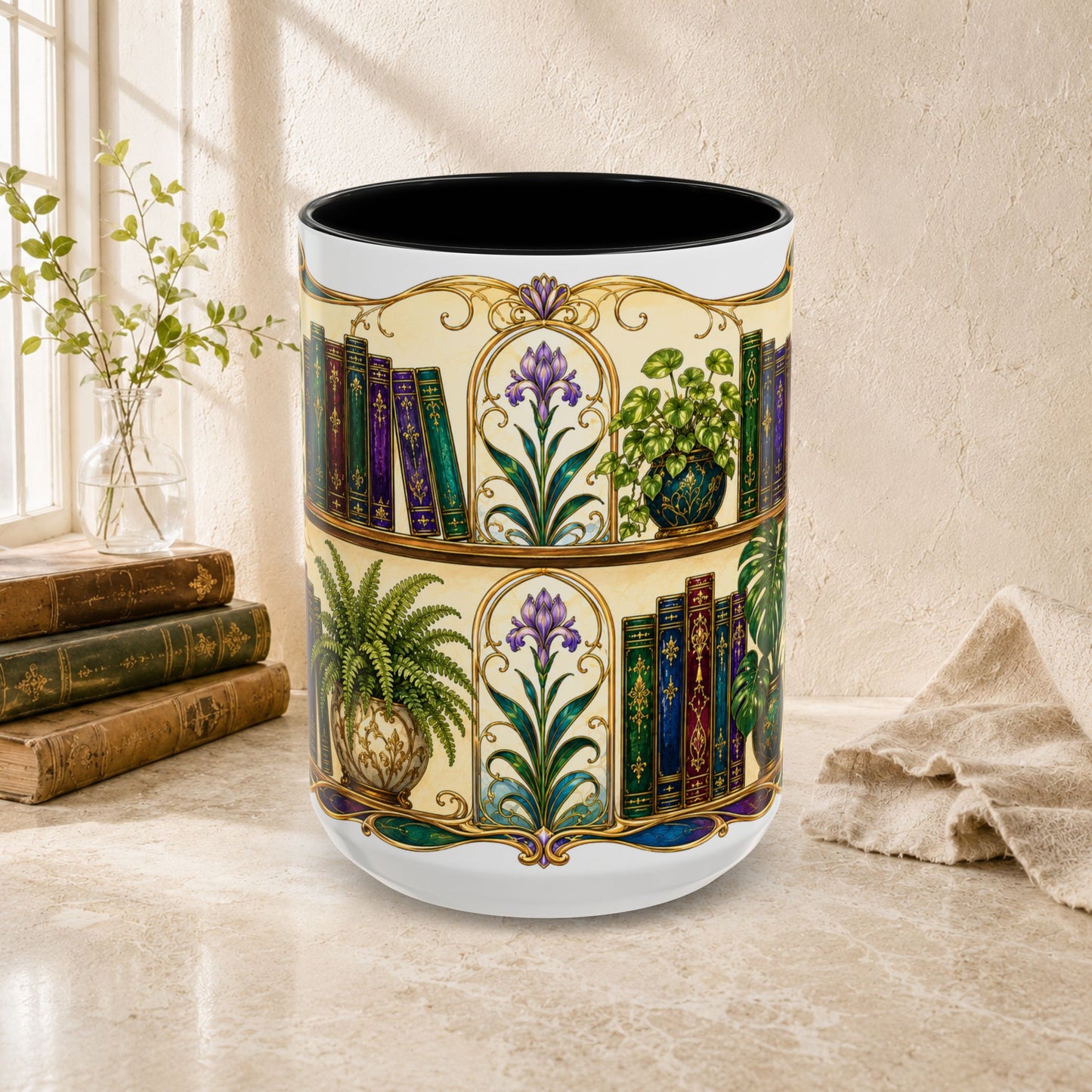 Plants in the Stacks - Art Nouveau Style Mug