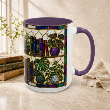 Plants in the Stacks - Stained Glass Style Mug