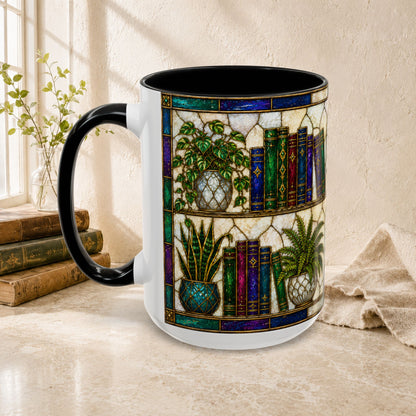 Plants in the Stacks - Stained Glass Style Mug