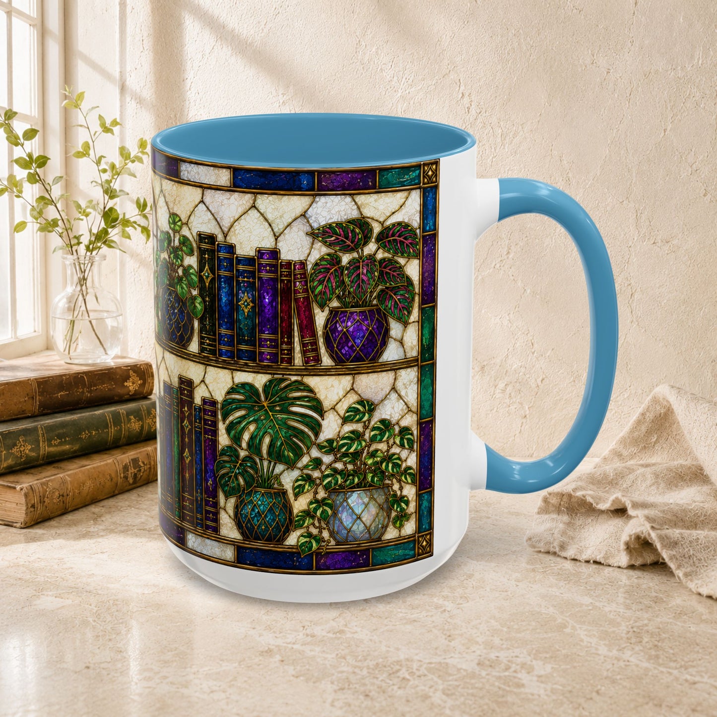 Plants in the Stacks - Stained Glass Style Mug