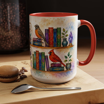 Birds in the Stacks - Watercolor Style Mug