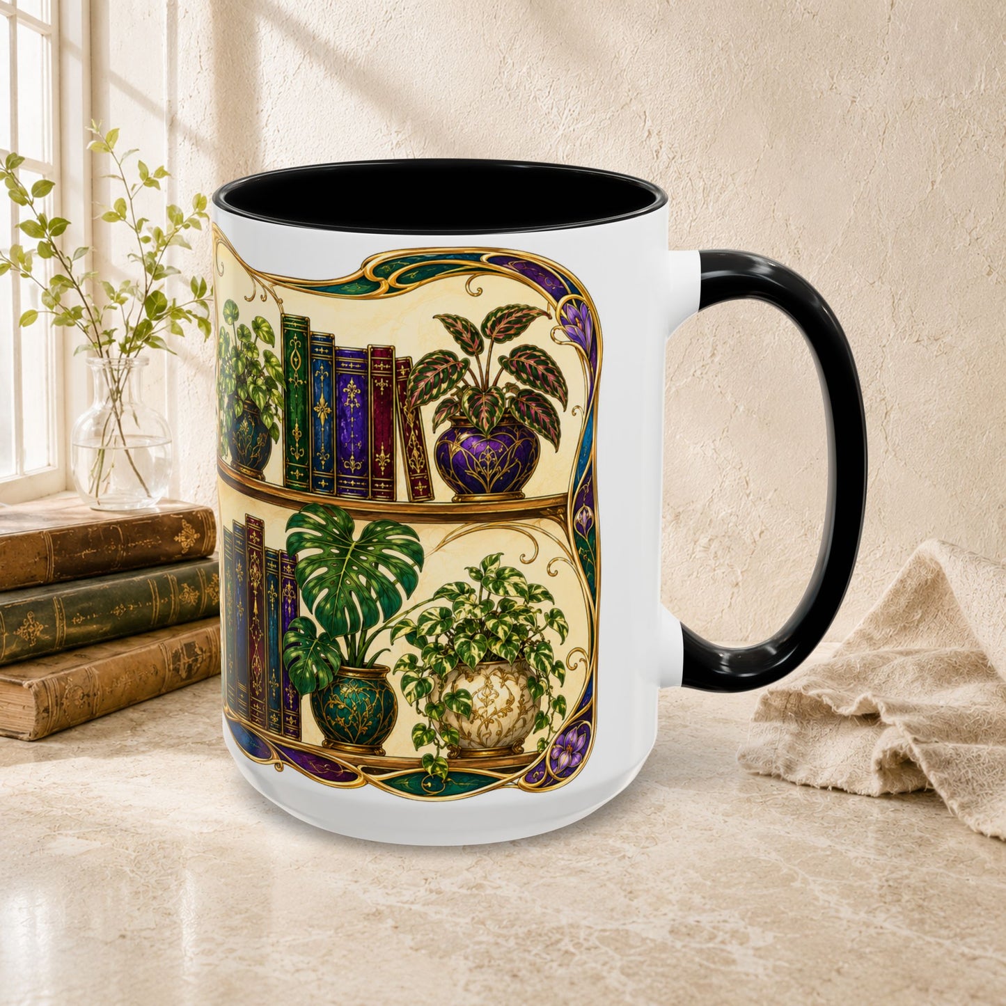 Plants in the Stacks - Art Nouveau Style Mug