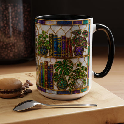 Plants in the Stacks - Stained Glass Style Mug