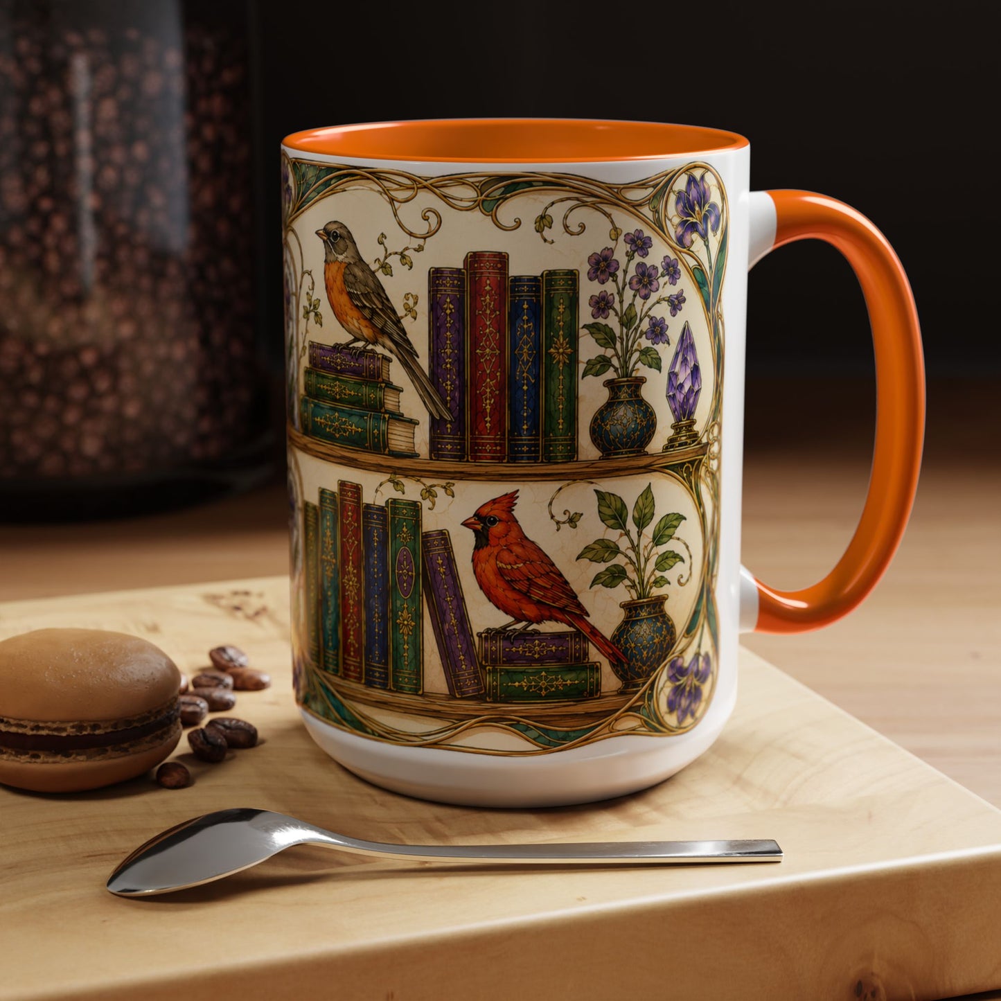 Birds in the Stacks - Art Nouveau Style Mug