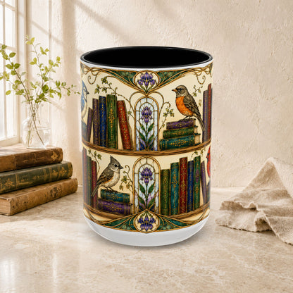 Birds in the Stacks - Art Nouveau Style Mug