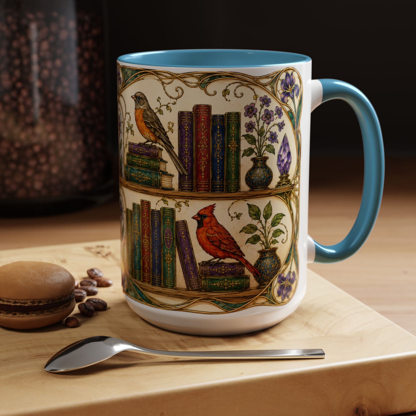 Birds in the Stacks - Art Nouveau Style Mug