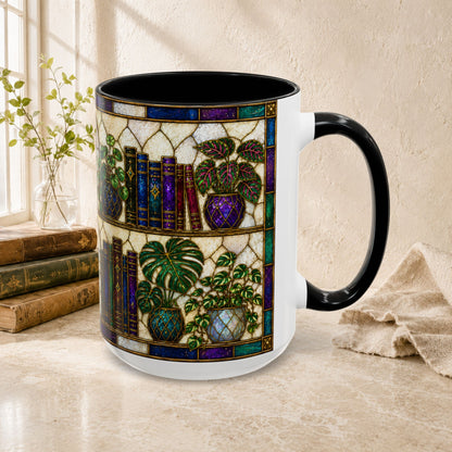 Plants in the Stacks - Stained Glass Style Mug