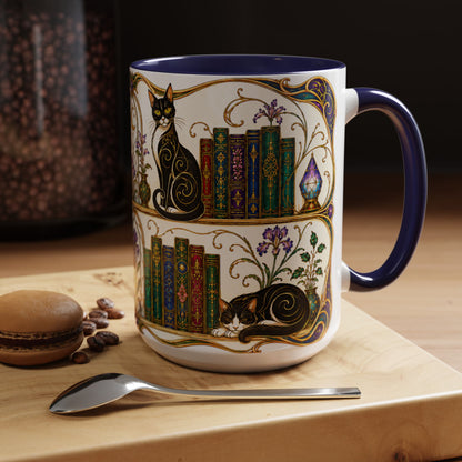 Cats in the Stacks - Art Nouveau Style Mug