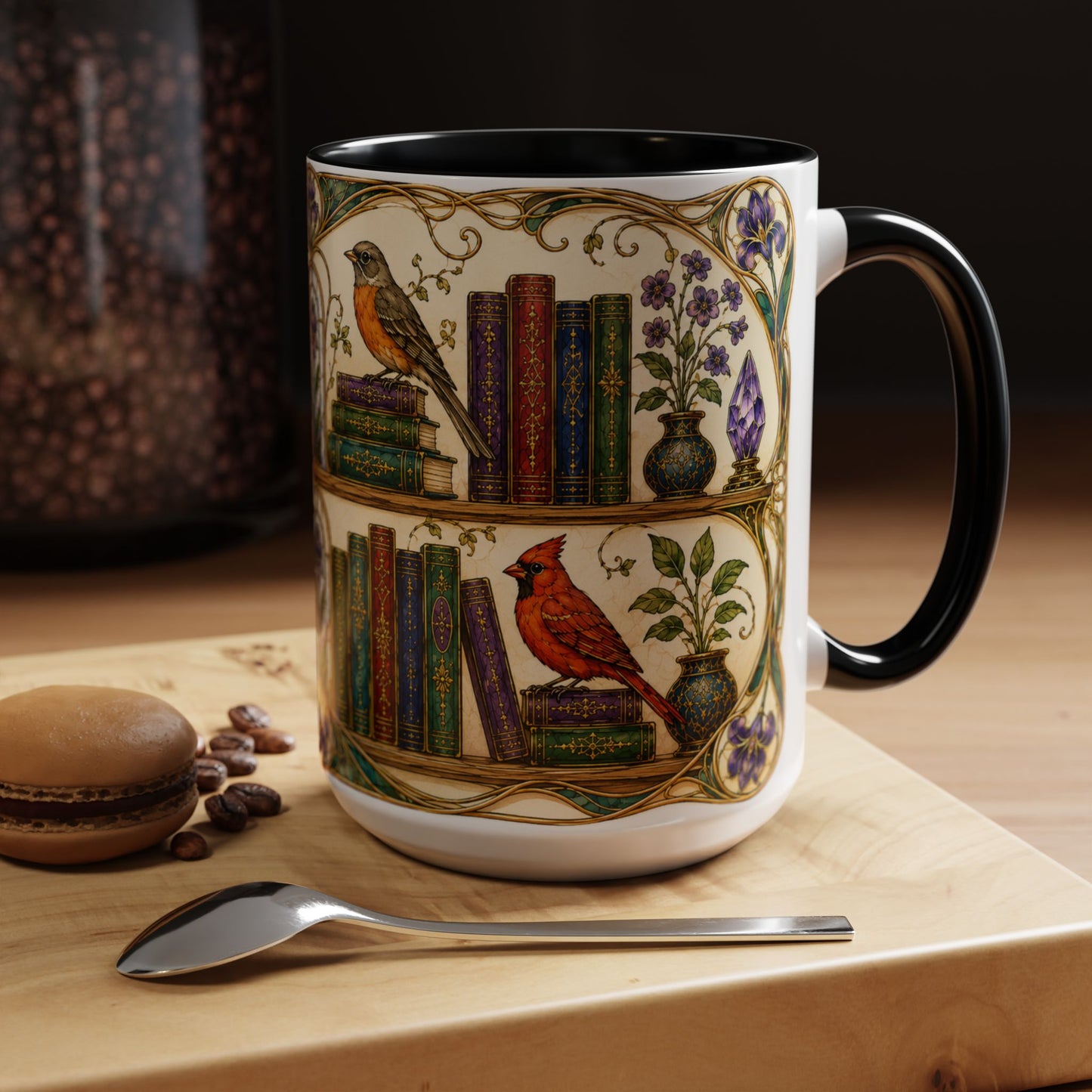 Birds in the Stacks - Art Nouveau Style Mug