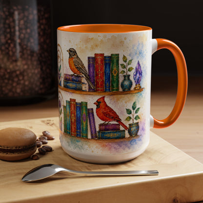 Birds in the Stacks - Watercolor Style Mug