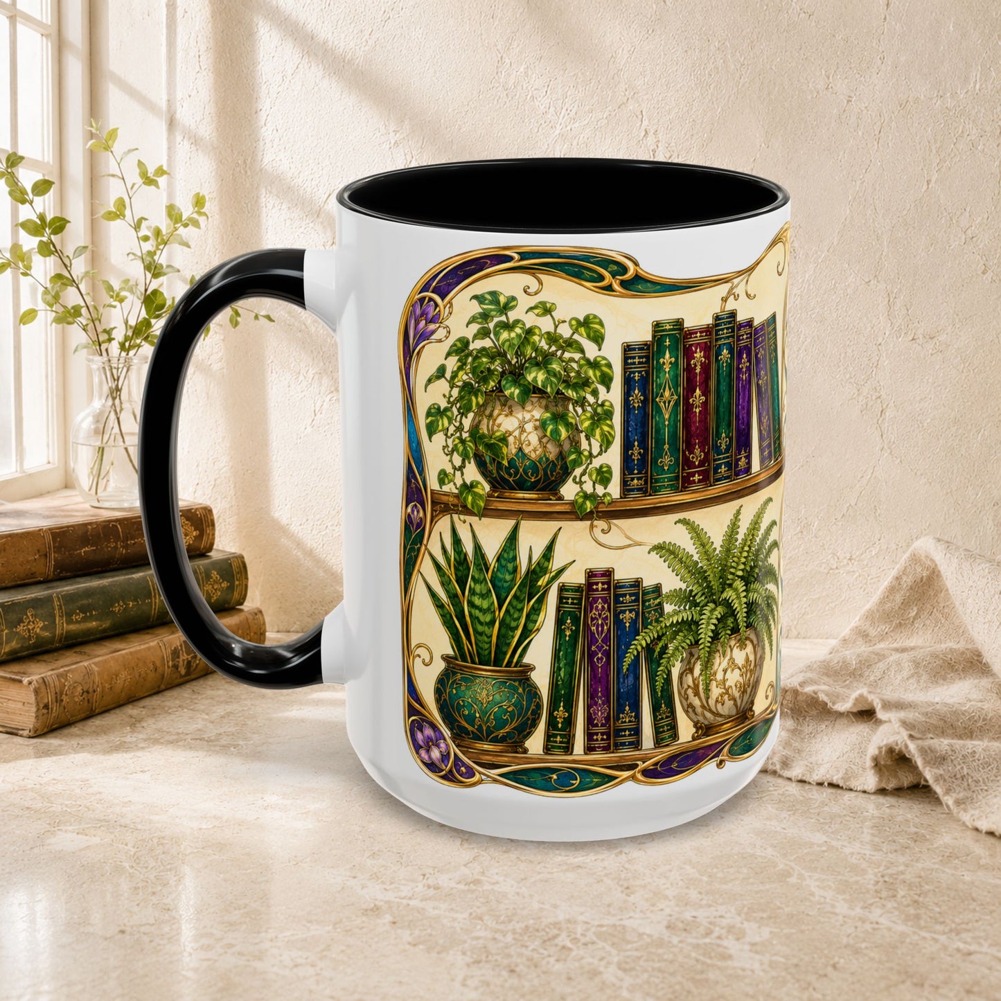 Plants in the Stacks - Art Nouveau Style Mug