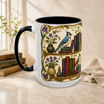 Birds in the Stacks - Art Nouveau Style Mug