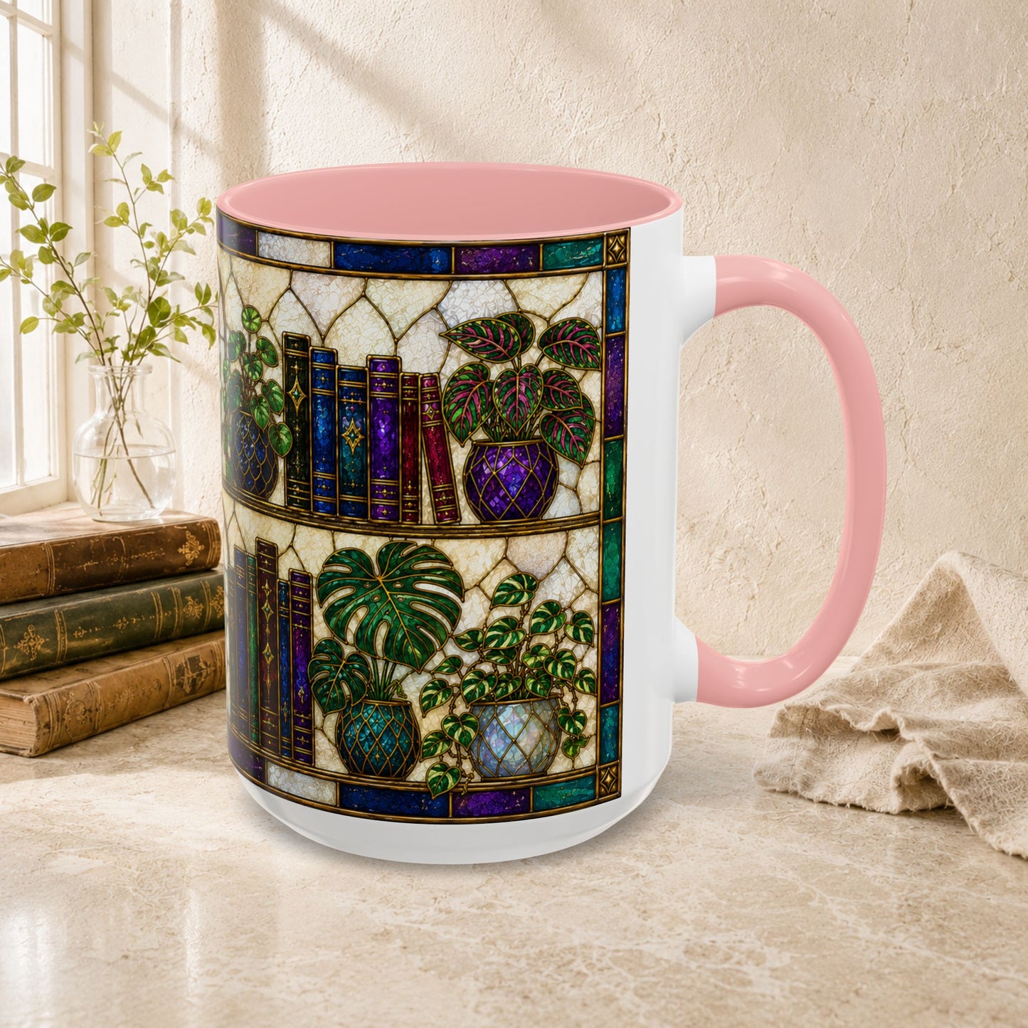 Plants in the Stacks - Stained Glass Style Mug