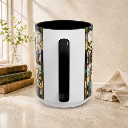 Cats in the Stacks - Stained Glass Style Mug