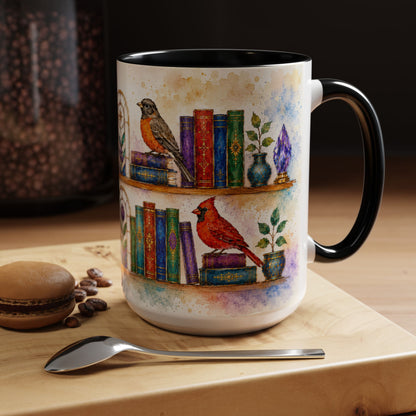 Birds in the Stacks - Watercolor Style Mug