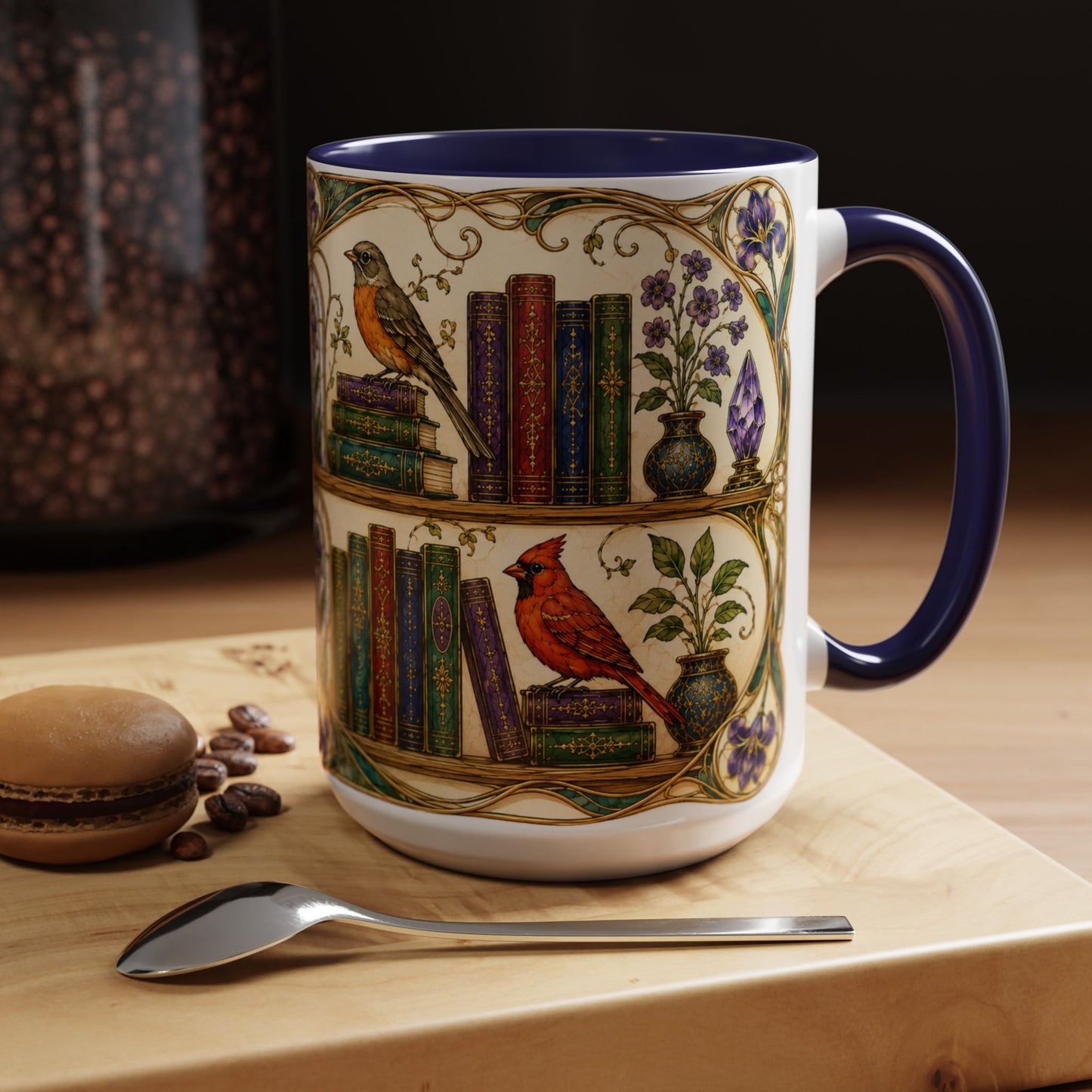 Birds in the Stacks - Art Nouveau Style Mug