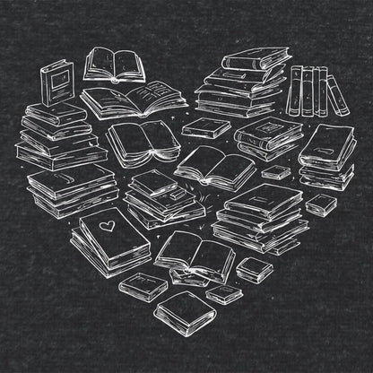 Book Heart  Literary T Shirt