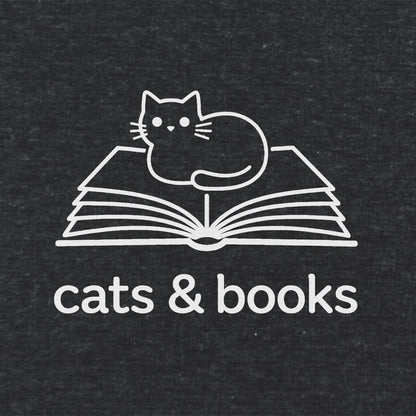 Cats & Books Unisex Literary T Shirt