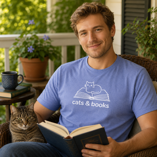 Cats & Books Unisex Literary T Shirt