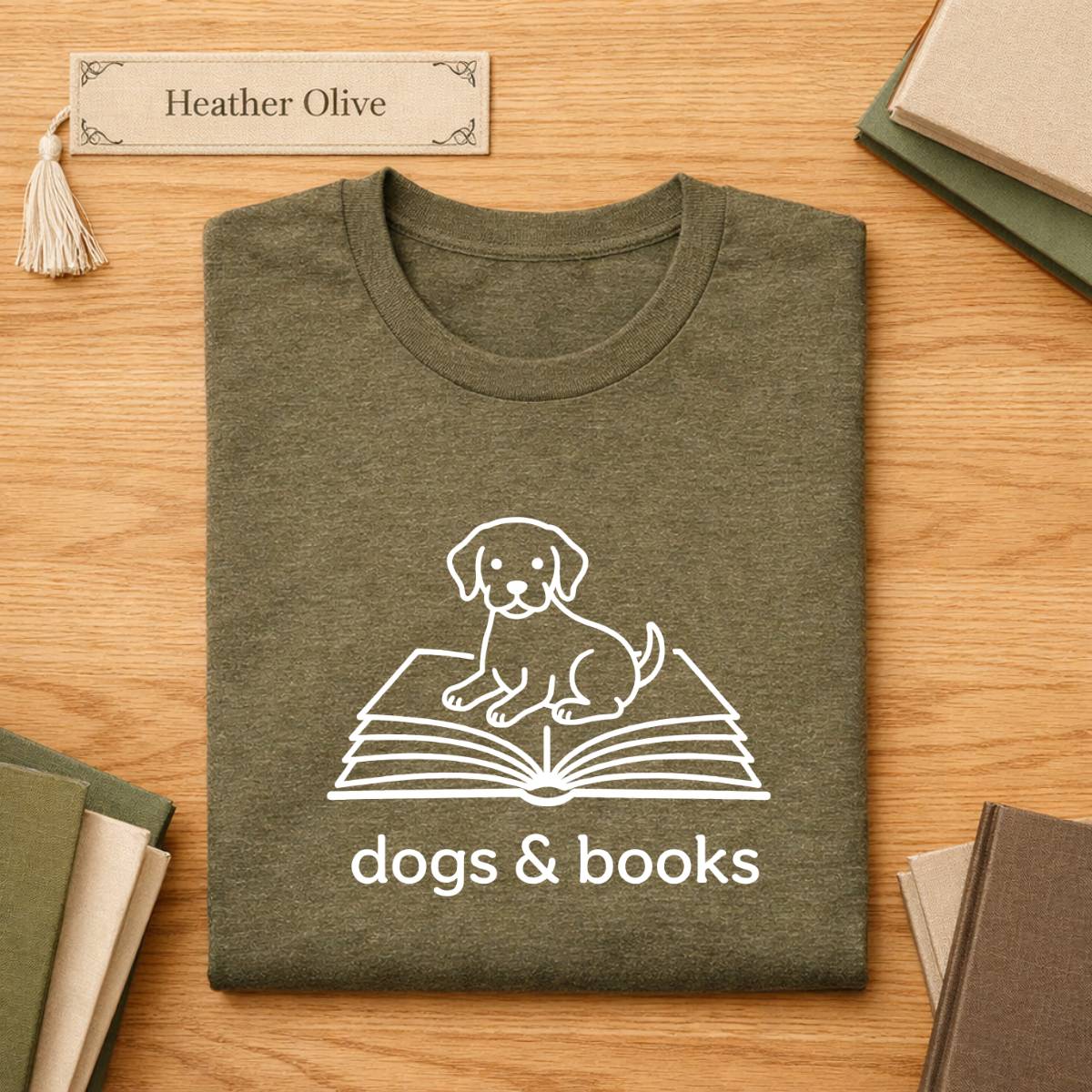 Dogs & Books Unisex Literary T Shirt
