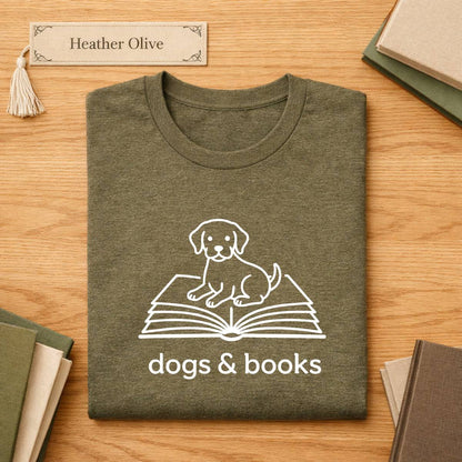 Dogs & Books Unisex Literary T Shirt