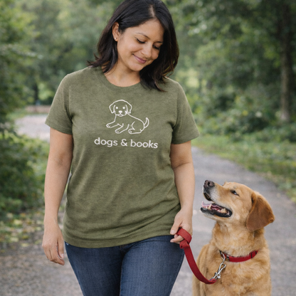 Dogs & Books Unisex Literary T Shirt