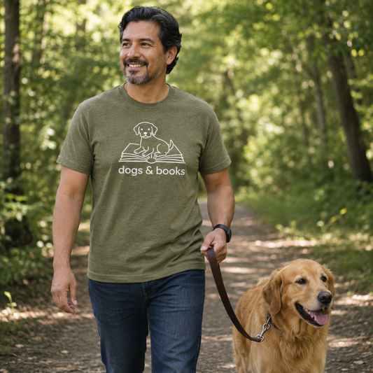 Dogs & Books Unisex Literary T Shirt