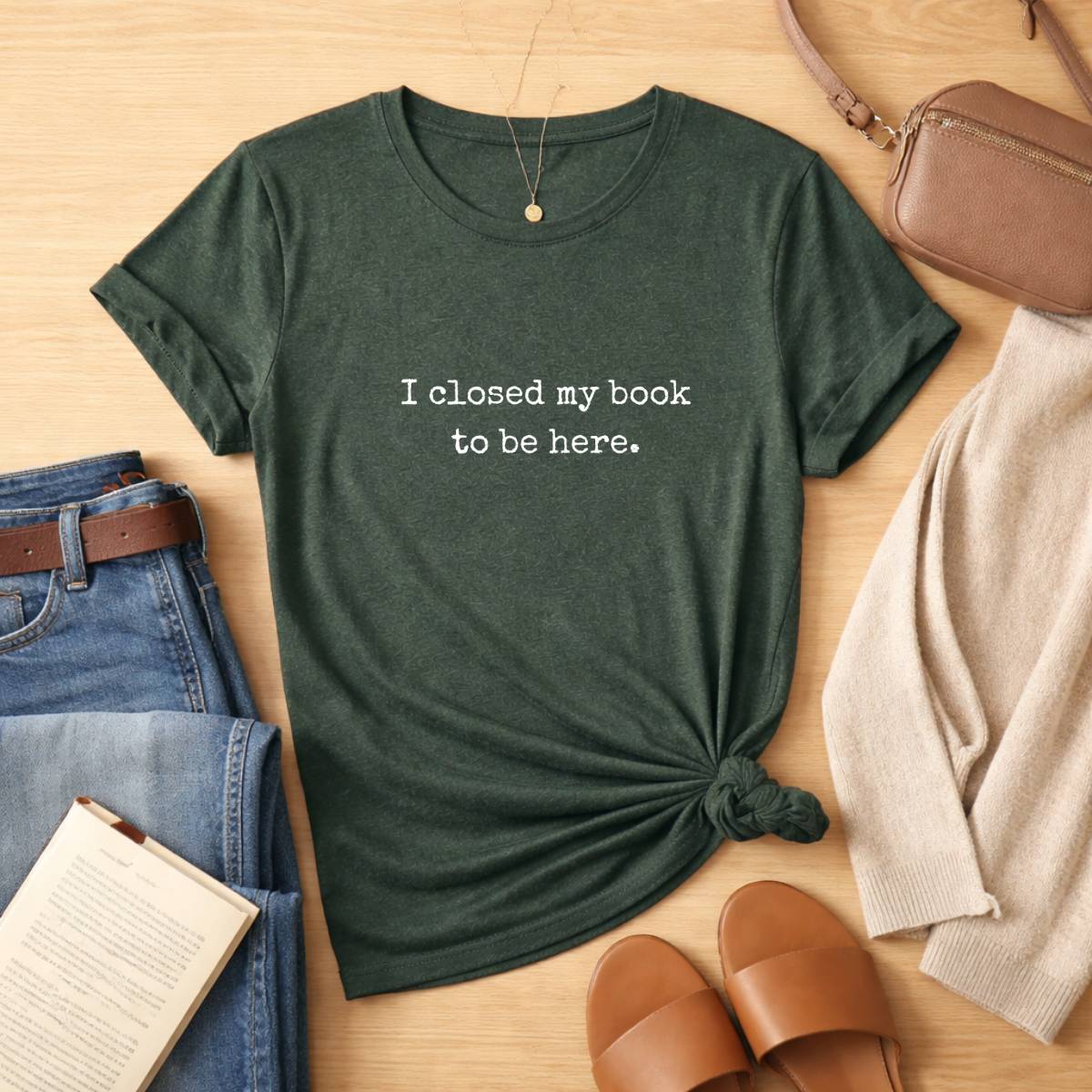 I Closed My Book To Be Here Unisex  Literay T Shirt