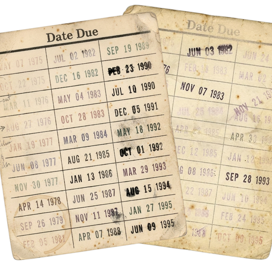 Vintage Library Card Due Date Mug